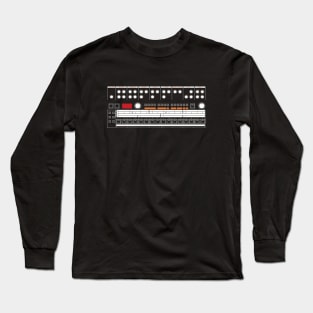 909 Drum Machine (White and Orange) Long Sleeve T-Shirt